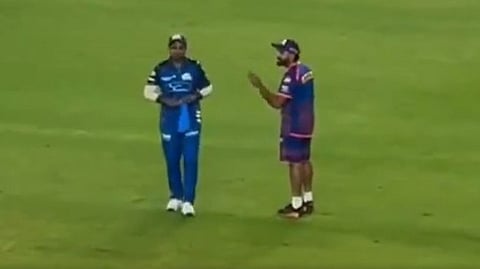 Rohit Sharma tips with Suryakumar Yadav