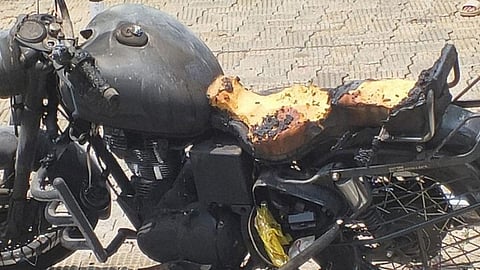 Bike seat burns in Kochi due to extreme heat
