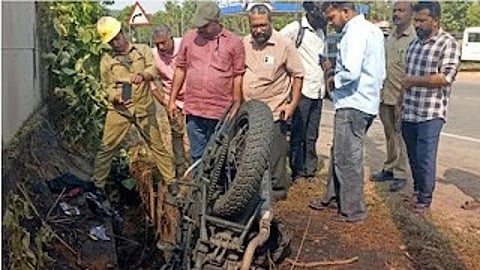 A young man tragically died after his bike hit an electricity pole and caught fire in Mattannur.