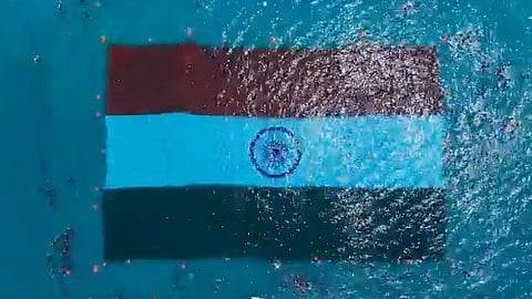 underwater national flag