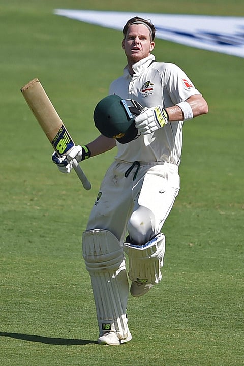 സെഞ്ച്വറി നേടിയ സ്റ്റീവന് സ്മിത്തിന്റെ ആഹ്ലാദം