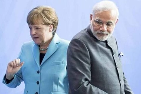 അതേ സ്ഥലം അതേ ആളുകള്; വീണ്ടും മോദിയെ പറ്റിച്ച് ജര്മന് ചാന്സലര്