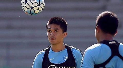 ഇന്ത്യന് താരം സുനില് ഛേത്രി പരിശീലനത്തില്