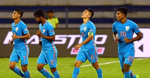 എഎഫ്സി കപ്പ്: ഛേത്രിയുടെ മികവില് കിര്ഗിസ്ഥാനെ തറപറ്റിച്ച് ഇന്ത്യ ഗ്രൂപ്പില് ഒന്നാമത്