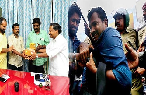 തല്ലിത്തകര്ത്ത ക്യാമറക്ക് പകരം സനേഷിന് പുതിയ ക്യാമറ വാങ്ങി നല്കി സിപിഎം; നന്ദി പറഞ്ഞ് സനേഷ്