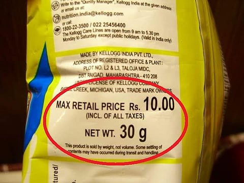 വെള്ളത്തിനും പാക്കറ്റ് ഫുഡിനും എംആര്പിയില് കൂടുതല് വില വേണ്ടെന്ന് കേന്ദ്രം