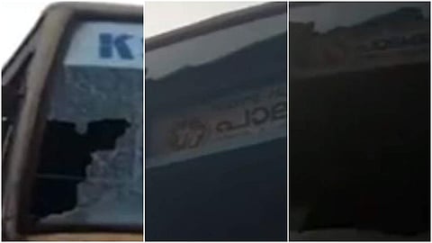 ഹര്ത്താലില് അക്രമം; നിര്ത്തിയിട്ട കെഎസ്ആര്ടിസി ബസ്സുകള് അടിച്ചു തകര്ത്തു