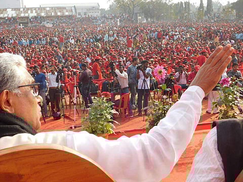 തൃപുരയെ ചെങ്കടലാക്കി സിപിഎം റാലികള്:വീഡിയോ കാണാം