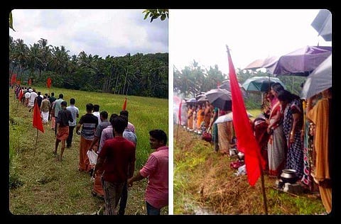 കീഴാറ്റൂർ സമരം: വയൽക്കിളികളുടെ സമരപ്പന്തൽ സിപിഎം കത്തിച്ചു