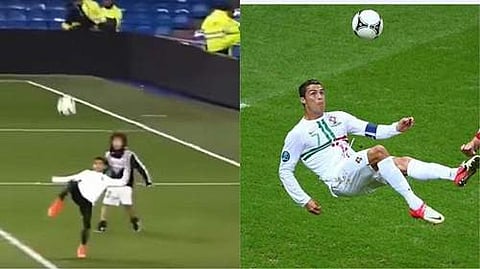 അച്ഛനെ വെല്ലുമോ? ബൈസിക്കിള് ഗോളുമായി ക്രിസ്റ്റിയാനോ ജൂനിയറും