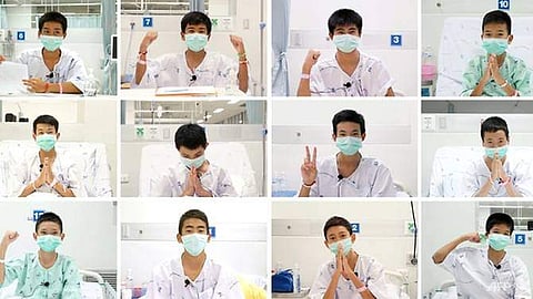 ഞങ്ങള് ആരോഗ്യവാന്മാരാണ്, ജീവിതത്തിലേക്ക് തിരികെയെത്തിച്ചവരോട് നന്ദി; ഗുഹയില് നിന്ന് രക്ഷപ്പെട്ട കുട്ടികളുടെ രണ്ടാമത്തെ വീഡിയോയും പുറത്തുവിട്ടു