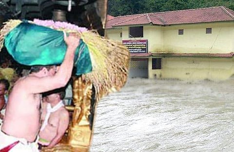 പമ്പയില് പ്രളയം ; തന്ത്രിയുടെ വഴി മുടങ്ങി, നിറപുത്തരിക്കുള്ള നെല്ക്കതിര് സന്നിധാനത്തെത്തിക്കാന് സഹായം തേടി ദേവസ്വം ബോര്ഡ്