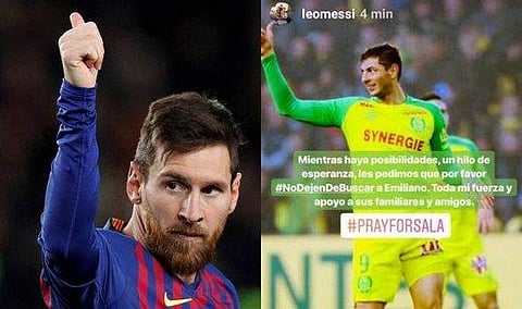 അപേക്ഷയുമായി ലയണൽ മെസി; 'പ്ലീസ്, തിരച്ചിൽ നിർത്തരുത്... എന്റെ ഹൃദയം ഇപ്പോഴും പറയുന്നു, സാലെ ജീവനോടെയുണ്ടെന്ന്'