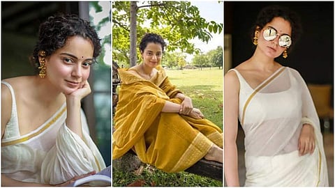 സാരിയുടുത്തപ്പോള് കങ്കണ സൂപ്പര്; പങ്കുവെച്ച് ആരാധകര്