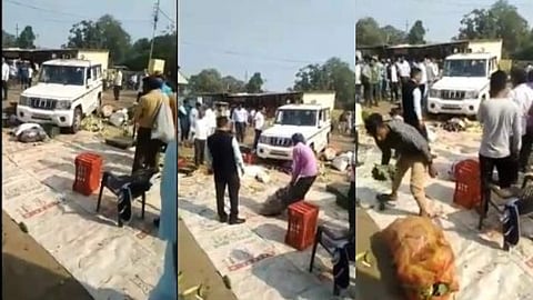 ഇതെന്തൊരു ക്രൂരത!; കര്ഷകന് വില്പ്പനയ്ക്ക് വച്ച പച്ചക്കറികള്ക്ക് മുകളിലൂടെ മനഃപൂര്വ്വം വാഹനം ഓടിച്ച് സര്ക്കാര് ഉദ്യോഗസ്ഥന്, വീഡിയോ