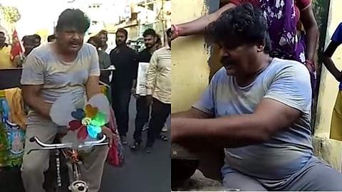 ചമ്മന്തിയരച്ചും കരിക്കുവെട്ടിയും റോഡ് വൃത്തിയാക്കിയും  വോട്ടര്മാരുടെ 'കണ്ണിലുണ്ണിയാകാന്' നടന്; വ്യത്യസ്ത പ്രചാരണത്തിന്റെ വീഡിയോ