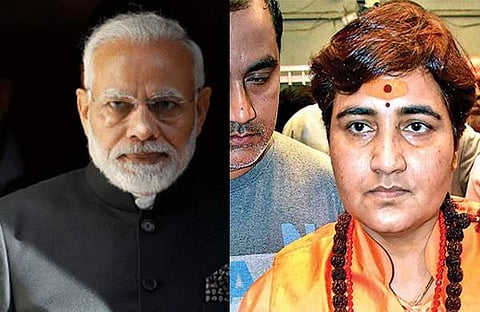 ഹിന്ദു സംസ്കാരം തീവ്രവാദമെന്ന് മുദ്രകുത്തുന്നവര്ക്കുള്ള മറുപടി: പ്രജ്ഞ സിങിനെ സ്ഥാനാര്ത്ഥിയാക്കിയതിനെ ന്യായീകരിച്ച് മോദി