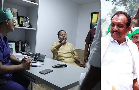 മനുഷ്യനാണ് വലുത്, ഹൃദയാഘാതം വന്ന് ചികിത്സയിലായ ബെന്നി ബഹനാനെ കാണാന് ഇന്നസെന്റ് ആശുപത്രിയില്