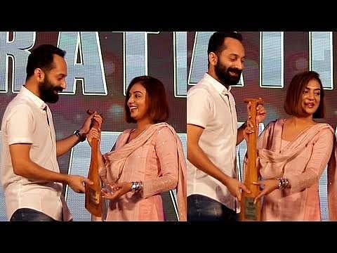 നൂറാം ദിനത്തില് ഫഹദിനെ പങ്കായം കൊണ്ട് തല്ലാനോങ്ങി നസ്രിയ; വീഡിയോ കാണാം