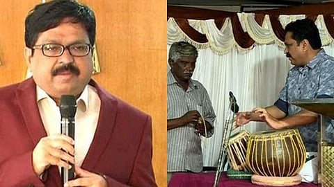 ആനന്ദക്കണ്ണാ നര്ത്തനമാടാന് ഓടി വാ...; പെണ്മക്കളുടെ വിവാഹവേദി, ഗാനാര്ച്ചനയുമായി തച്ചങ്കരി, സ്നേഹസമ്മാനം