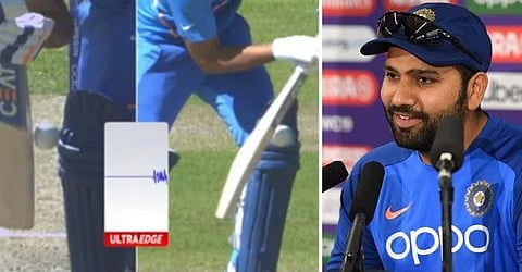 ആ പന്ത് ബാറ്റിനും പാഡിനും ഇടയിലുള്ള വിടവിലൂടെയാണ് കടന്നു പോയത്; കണ്ണ് തുറന്ന് കാണണം; പ്രതികരിച്ച് രോഹിത് ശർമ