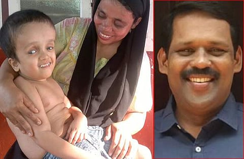 അസുഖ ബാധിതനായ കുട്ടി മാതാവിനൊപ്പം (ഫയല്), കലക്ടര് ഡോ. സജിത് ബാബു