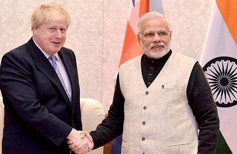 ബോറിസ് ജോണ്സണ് 2017ല് ഇന്ത്യ സന്ദര്ശിച്ചപ്പോള് പ്രധാനമന്ത്രി നരേന്ദ്ര മോദിയുമൊത്തുള്ള ചിത്രം/പിടിഐ
