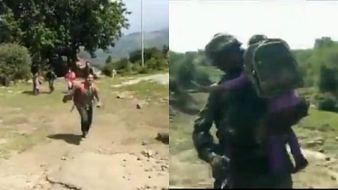 പാക് ഷെല്ലാക്രമണത്തില് ഭയന്ന് വിദ്യാര്ത്ഥികള്, തോളിലേറ്റി സുരക്ഷിത സ്ഥാനത്ത് എത്തിച്ച് ഇന്ത്യന് സൈന്യം; കയ്യടി (വീഡിയോ)