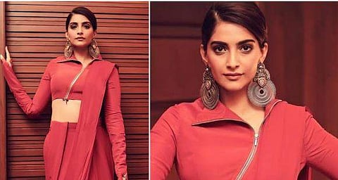 സാരിയിലെ ഫാഷന് പരീക്ഷണത്തിനൊക്കെ ഒരു പരിധിയില്ലേ?; ഇല്ലെന്ന് സോനം കപൂര്, ചിത്രങ്ങള് വൈറല്