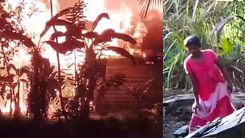 ആരോരുമില്ലാത്ത ഗീത 'ഒരുനിമിഷം കൊണ്ട്' പെരുവഴിയിലായി; വീട് തീ വിഴുങ്ങി, ദുരിതം