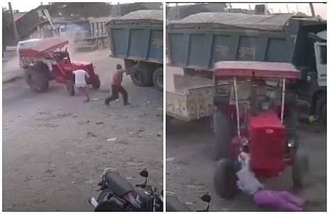മദ്യലഹരിയില് ഓടിച്ച ട്രാക്ടര് പാഞ്ഞുകയറി; രണ്ട് മരണം (വീഡിയോ)