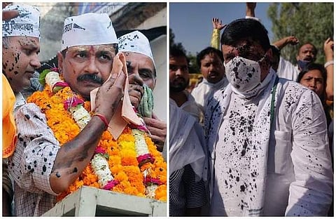 ഹാഥ്രസിലേക്ക് പോയ എഎപി എംപിക്ക് നേരെ കരി ഓയില് പ്രയോഗം; ആക്രമണം നടത്തി സവര്ണ സമാജ്