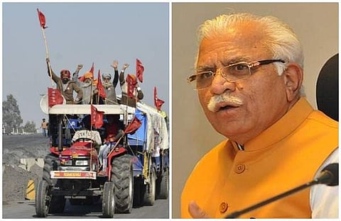 'കര്ഷക പ്രക്ഷോഭത്തിന് പിന്നില് ഖലിസ്ഥാന് തീവ്രവാദികള്'; പ്രശ്നമുണ്ടാക്കിയത് പഞ്ചാബില് നിന്ന് വന്നവരെന്ന് ഹരിയാന മുഖ്യമന്ത്രി