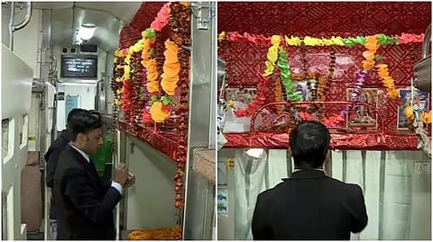 മോദി ഫ്ലാഗ് ഓഫ് ചെയ്ത ട്രെയിനില് ശിവക്ഷേത്രം തീര്ത്ത് റെയില്വെ