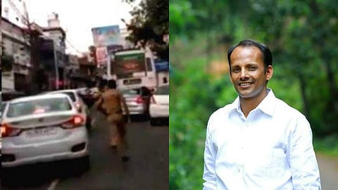 മന്ത്രിയുടെ വാഹനം ബ്ലോക്കില് കുരുങ്ങി, പൊലീസിനോട് കയര്ത്ത് എംഎല്എ, ആദ്യം റോഡ് നന്നാക്കൂ എന്ന് നാട്ടുകാര്