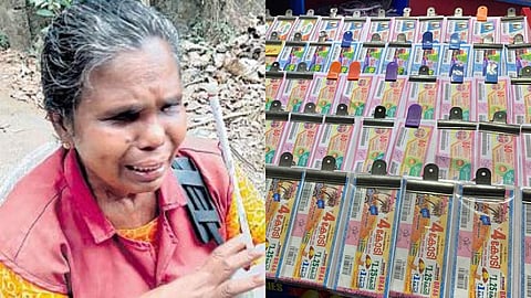 നമ്പറുകൾ നോക്കട്ടെയെന്ന് പറഞ്ഞ് മൂന്ന് കെട്ട് ലോട്ടറിയുമായി കടന്നുകളഞ്ഞു; അന്ധയായ സ്ത്രീയോട് ക്രൂരത