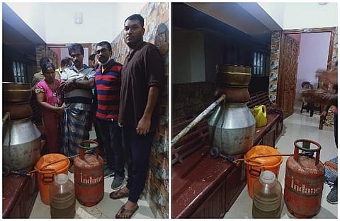 കുളിമുറിയില് കള്ളവാറ്റ്; മതില് ചാടിയെത്തി എക്സൈസ്, ഭാര്യയും ഭര്ത്താവും കയ്യോടെ പിടിയില്