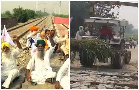 ട്രാക്ടറുകളുമായി കര്ഷകര് റെയില്വെ ട്രാക്കില്; എത്തിയിരിക്കുന്നത് കുടുംബസമേതം; രോഷം ആളുന്നു (വീഡിയോ)