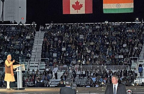 ടൊറന്റോയില് ഇന്ത്യന് സമൂഹത്തെ പ്രധാനമന്ത്രി അഭിസംബോധന ചെയ്തപ്പോള്/ഫയല്