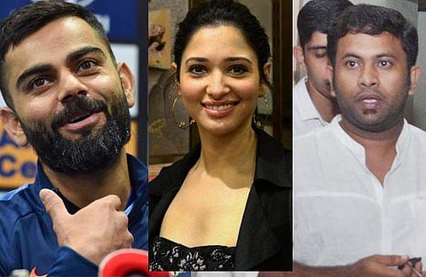 കോഹ്ലി, തമന്ന, അജു വര്ഗീസ്/ഫയല്