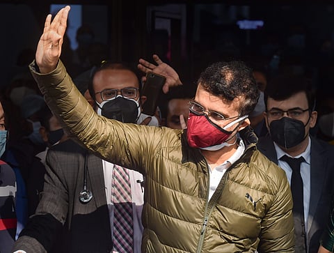 ആശുപത്രിയില് നിന്നും ഡിസ്ചാര്ജ് ആയതിന് ശേഷം ബിസിസിഐ പ്രസിഡന്റ് സൗരവ് ഗാംഗുലി/ഫോട്ടോ: പിടിഐ