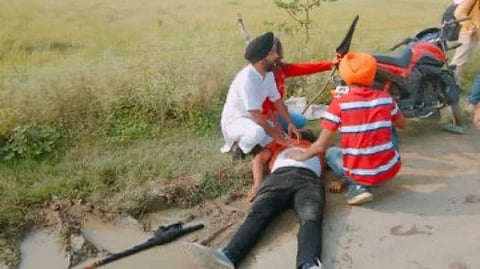 മന്ത്രിയുടെ വാഹനവ്യൂഹം ഇടിച്ച് പരിക്കേറ്റയാള് ട്വിറ്റര് ചിത്രം