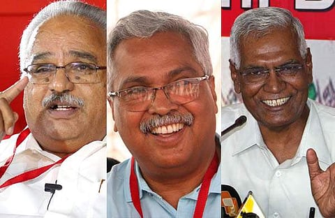 കാനം രാജേന്ദ്രന്, ബിനോയ് വിശ്വം, ഡി രാജ/ഫയല്