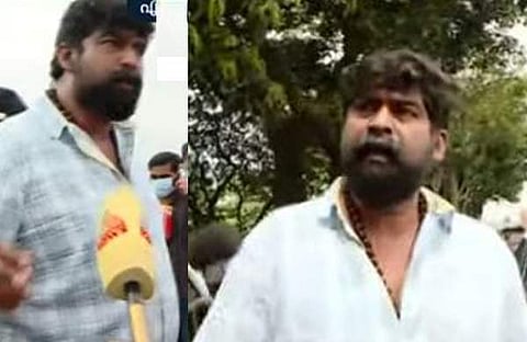 കോണ്ഗ്രസിന്റെ വഴിതടയല് സമരത്തിനെതിരെ പ്രതിഷേധവുമായി ജോജു, ടെലിവിഷന് ചിത്രം