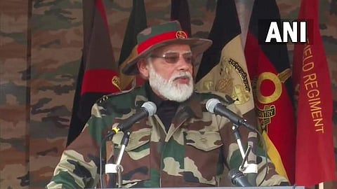 കശ്മീരില് മോദി സൈനികരെ അഭിസംബോധന ചെയ്യുന്നു, എഎന്ഐ