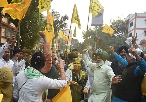 കര്ഷകരുടെ ആഹ്ലാദപ്രകടനം/പിടിഐ