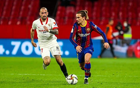 സെവിയക്കെതിരെ ഗ്രീസ്മാന്റെ മുന്നേറ്റം/ഫോട്ടോ; എഫ്സി ബാഴ്സലോണ, ഫെയ്സ്ബുക്ക്