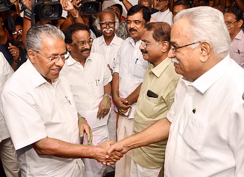 സിപിഐ സംസ്ഥാന സെക്രട്ടറി കാനം രാജേന്ദ്രന് മുഖ്യമന്ത്രി പിണറായി വിജയനൊപ്പം/ഫയല്