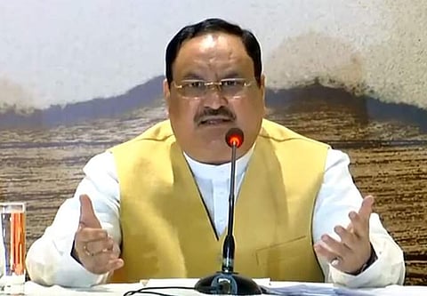 ജെ പി നഡ്ഡ തിരുവനന്തപുരത്ത് വാര്ത്താസമ്മേളനത്തില്