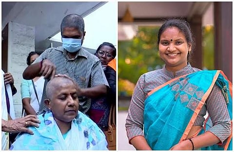 ലതിക സുഭാഷ് തല മുണ്ഡനം ചെയ്ത് പ്രതിഷേധിക്കുന്നു, രമ്യ ഹരിദാസ്